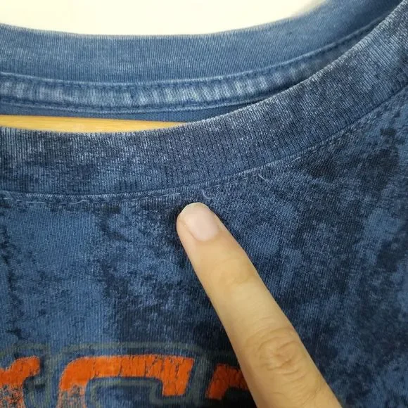 Affliction American Customs Warpath Blue Distressed Skull Graphic T-Shirt Sz XL - Picture 13 of 13